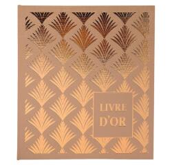Exacompta - Cod. 9522E - 1 Libro degli ospiti PALMYRE - 140 pagine bianche - 21x19cm - Nude con palma oro