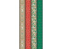 Kraft brut 70g Esprit de Noël 2x0,70m, en carton prés. de 30rlx - Assortiment