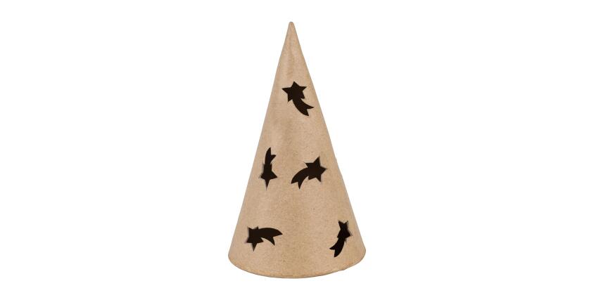 Pine tree candle holder with shooting stars - Kraft