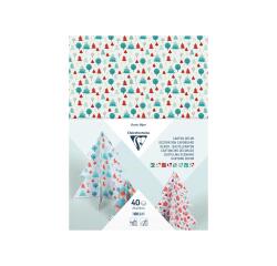 DECORATIVE CARDSTOCK, Pack of 40 sheets 160g/m2 size 25x35cm - Christmas - Multicolor