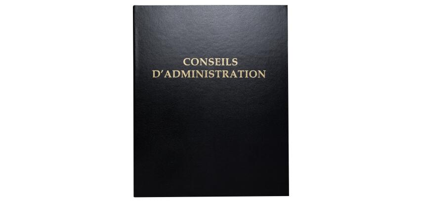 Reliure registre économique 32x26cm 4 anneaux - Conseils d'administration - Noir
