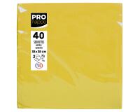 Paquet de 40 serviettes micro-gaufrées ouate 2 plis - 38x38 cm - Jaune