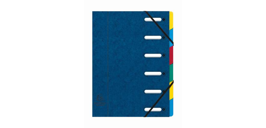 Trieur HARMONIKA® à fenêtres avec élastiques véritable carte lustrée 6 compartiments