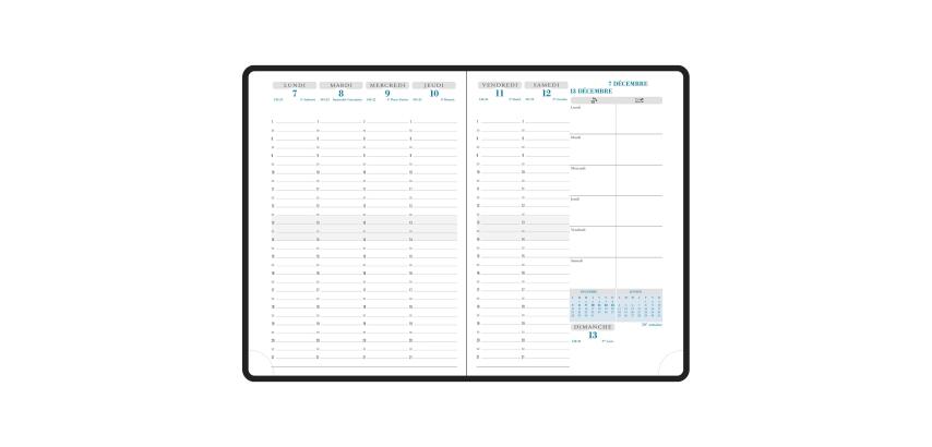 Recharge Agenda de bureau Horizons 20 Semainier 15 x 21 cm Janvier à Décembre 2027