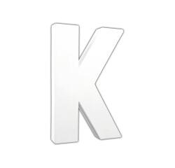 Letter 'K' 20.5cm - White