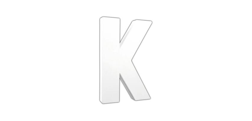 Lettre K 20,5cm - Blanc