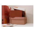 Terracotta, Set mit 3 quadratischen Aufbewahrungsboxen 25x25x12 cm, 20x20x11cm und 16x16x10 cm