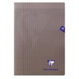 Cahier piqué Mimesys A4 48 pages grands carreaux couverture polypropylène - Gris