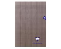 Cahier piqué Mimesys A4 48 pages grands carreaux couverture polypropylène - Gris