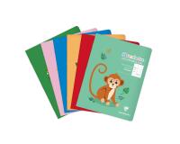 Cahier piqué 17x22 cm 32 pages double ligne 3 mm + interligne verticale + marge - Assortis