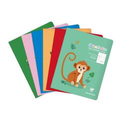 Cahier piqué 17x22 cm 32 pages double ligne 3 mm + interligne verticale + marge - Assortis