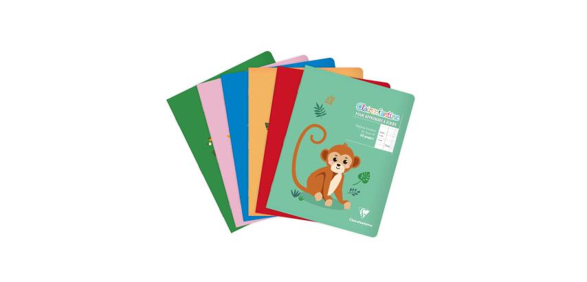 Cahier piqué 17x22 cm 32 pages double ligne 3 mm + interligne verticale + marge - Assortis