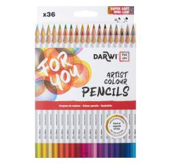 Darwi For You boite de 36 crayons de couleur standards - Assortiment