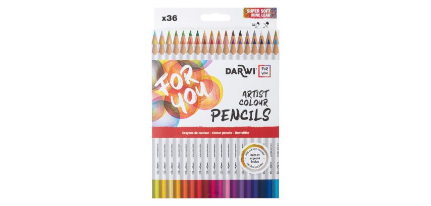 Darwi For You boite de 36 crayons de couleur standards - Assortiment