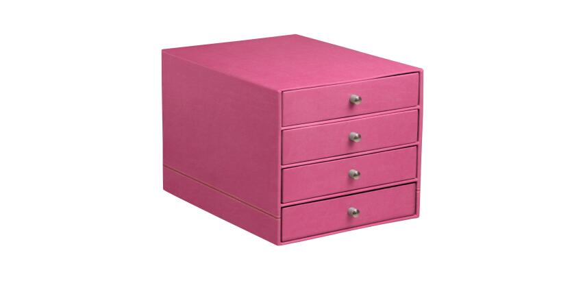 Rhodia Rhodiarama Drawer Storage Box - 4 Drawer - 24.8 x 32.7 x 22.8 cm - Fuchsia