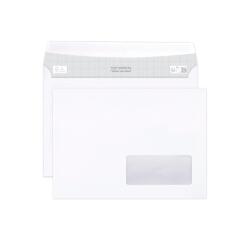 Enveloppe Clairefontaine 80 g/m² blanche à fenêtre papier cristal avec bande de protection - Boite de 500