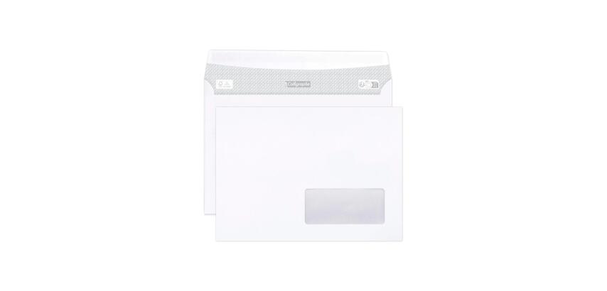 Boite de 500 Enveloppes Blanches C5-162x229mm - Auto-Adhésives - 80g/m2 -Fenêtre Papier Cristal 45x100 (position 20/20) - Blanc