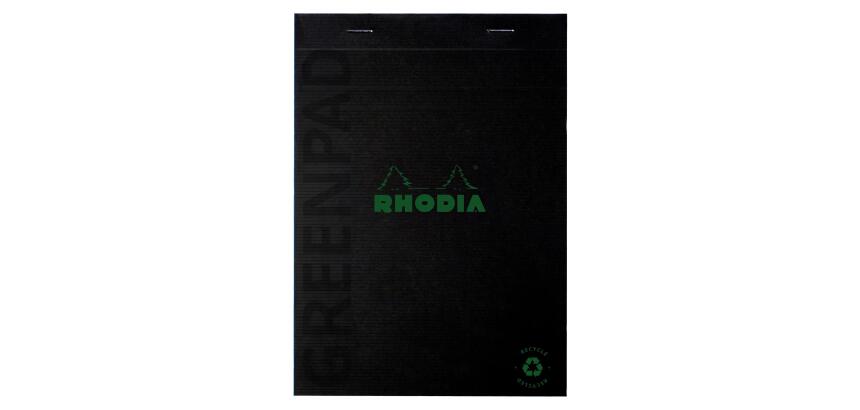 GREENPAD-Notizblock, A5, kariert, schwarz