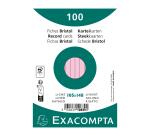 Paquet 100 fiches sous film - bristol ligné non perforé 105x148mm - Rose
