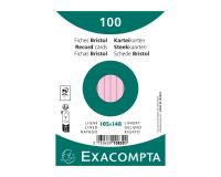 Fichas de cartulina bristol 205 g/m2 - Rayado - 105x148 mm - Rosa