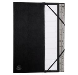 Trieur rigide Ordonator alphabétique dos extensible 24 compartiments A à Z - Noir