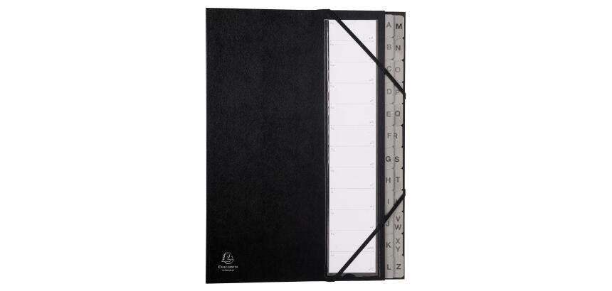 Trieur rigide Ordonator alphabétique dos extensible 24 compartiments A à Z - Noir