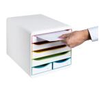 Schubladenbox BIG BOX MAXI, 6 offene Schubladen, Black Office - Weiss/Harlekin