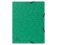 Chemise à élastique 3 rabats carte lustrée 355gm2 - A4 - Vert