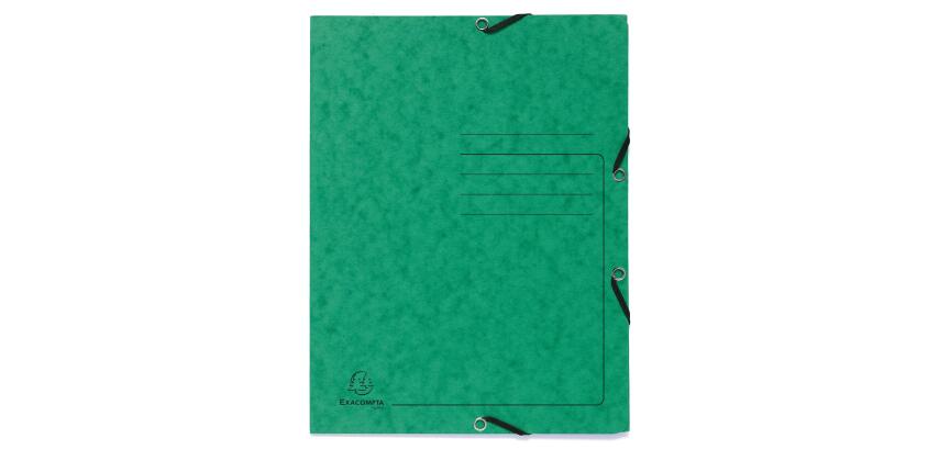 Chemise à élastique 3 rabats carte lustrée 355gm2 - A4 - Vert