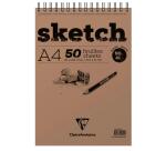 Sketch bloc spiralé 50F A4 90g - Blanc