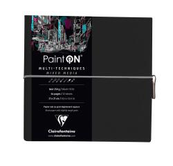 PaintON Noir carnet cousu 32F 19x19cm 250g - Noir