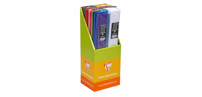 PAPIER DE SOIE, 40 sachets de 8 feuilles 18g/m2 au format 50x75cm (en présentoir) - Assortiment