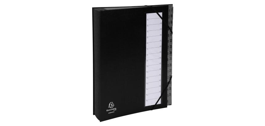 Trieur rigide Ordonator numerique dos extensible 32 compartiments 1 à 32 - Noir