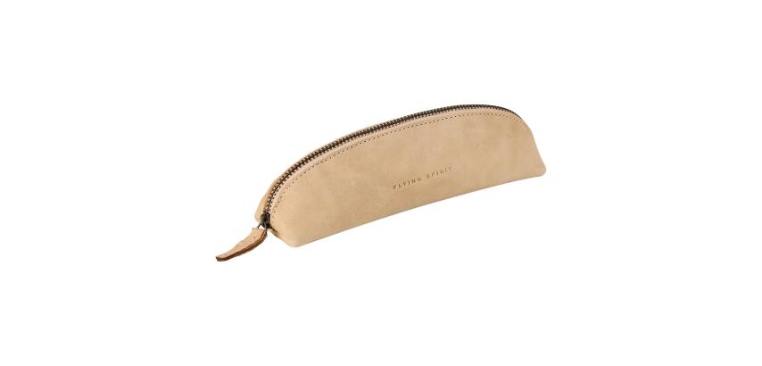 Flying Spirit trousse en cuir Triangulaire 18x4x4cm - Beige