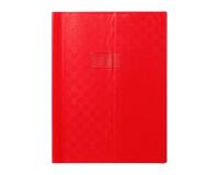 Protège-cahiers grain madras avec rabats marque-pages PVC 22/100ème 24x32 cm - Rouge