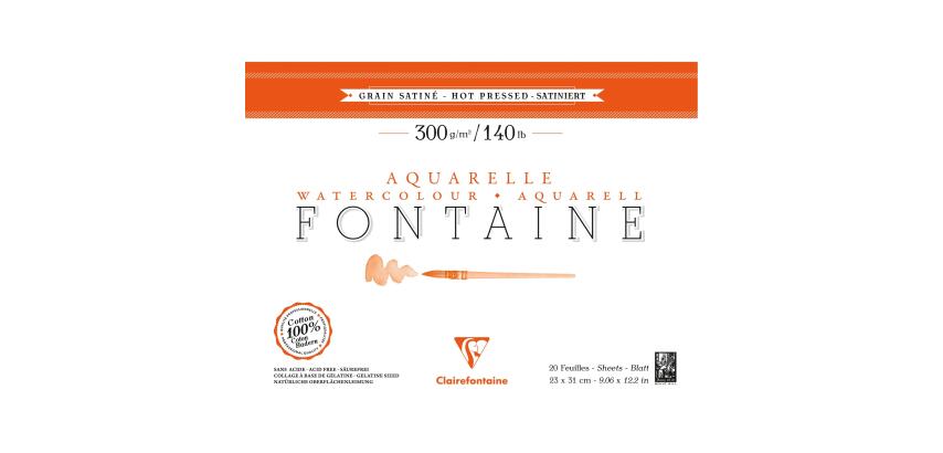 Fontaine Aquarel gesatineerd 20bl 4zijdig gelijmd 23x32cm 300g