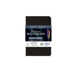 Nova Series, Skizzenbuch mit flexiblem Einband, Fadenbindung, 46 Blatt 8,9x14cm 150g - Schwarz