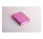 Rhodiarama carnet rembordé rigide 9x14 cm 192 pages ligné papier ivoire 90g fermeture élastique - Lilas