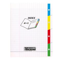 Cahier 4 index piqué 8000 POLYPRO 17x22 cm 96 pages grands carreaux 90 g - Incolore
