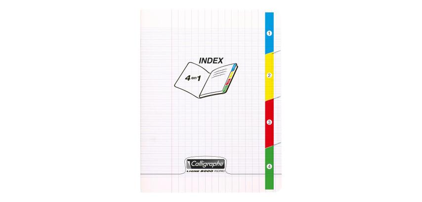 Heft 4 Index genäht 8000 POLYPRO 17x22 cm 96 Seiten große Kästchen 90 g - Farblos