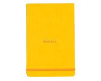 Rhodiarama Webnotepad rembordé rigide A5 192 pages ligné microperforé papier ivoire 90g fermeture élastique - Jonquille