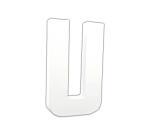 Weißes Pappmaché, Buchstabe U, 20,5cm - Weiß