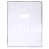 Protège-cahier Cristal 12/100 24x32 avec porte-étiquette. Transparent