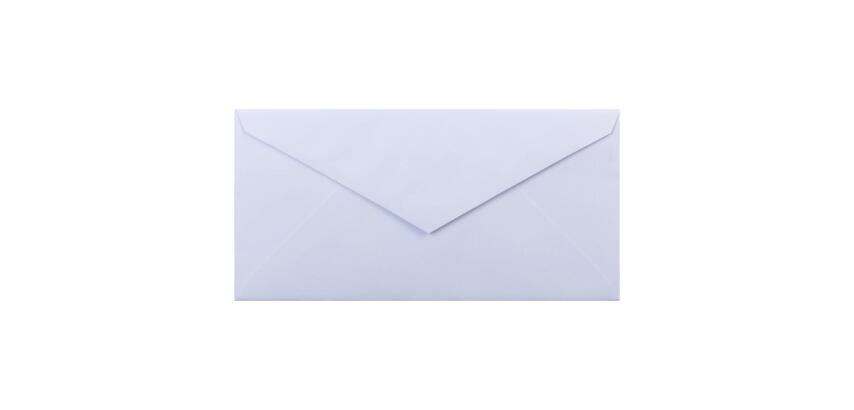 20 enveloppes DL (110x220mm) Vélin doublées gommées - extra blanc
