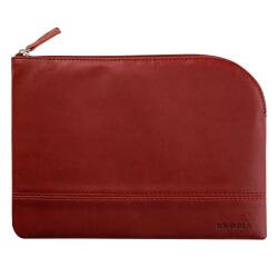 Rhodiarama pochette zippée en simili cuir - taille M (16x22 cm) - Lie de vin