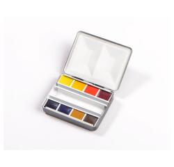 Aquarellfarben, Zierkasten mit 8 halben Näpfchen