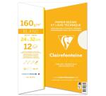Lavis, Technisches Zeichenpapier 24x32cm, Packung mit 12 Bogen 160g