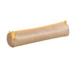 Rhodiarama ronde pennenetui Italiaans kunstleer 5x21,5 cm - Taupe
