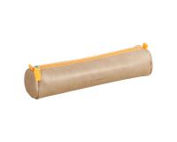 Rhodiarama trousse ronde simili cuir italien 5x21,5 cm - Taupe