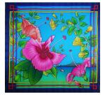 100% zijden sjaal - 90x90cm Amaryllis - Wit